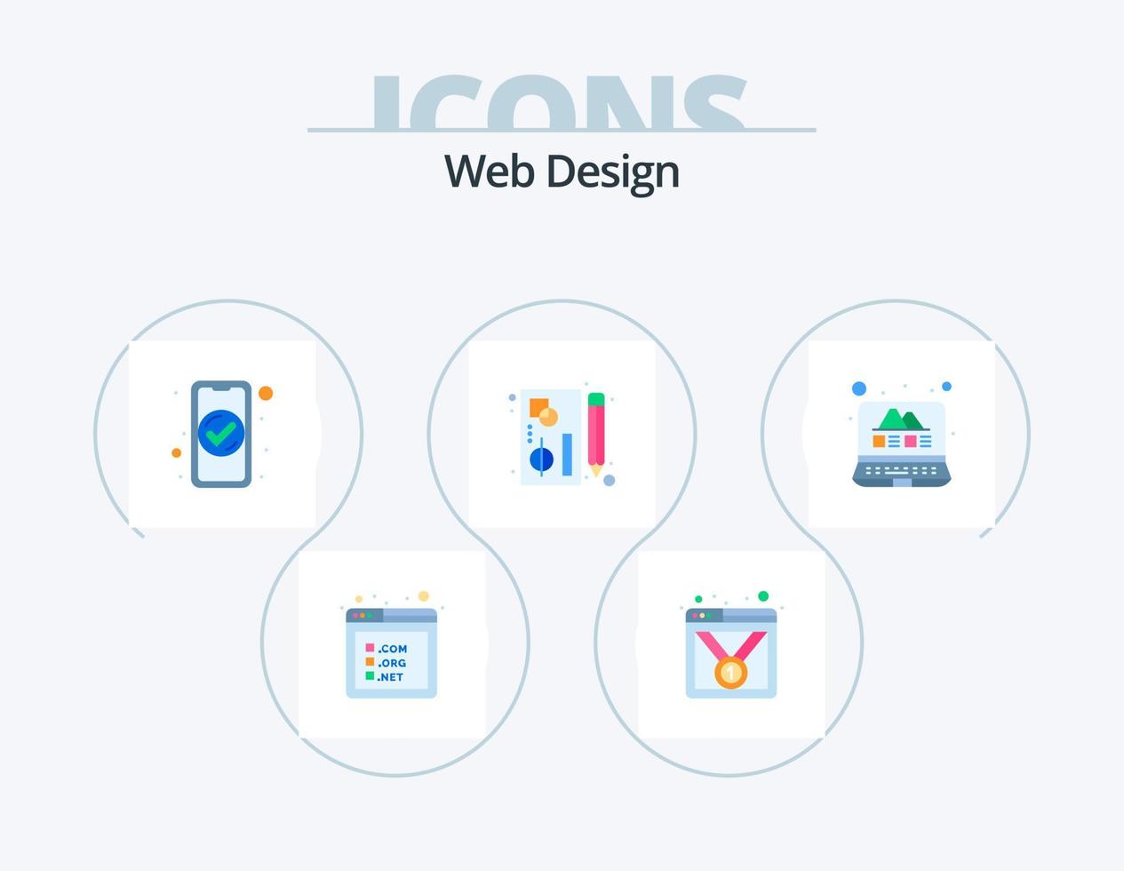 Web Design Flat Icon Pack 5 Icon Design. photo. tools. authentication. pen. edit vector