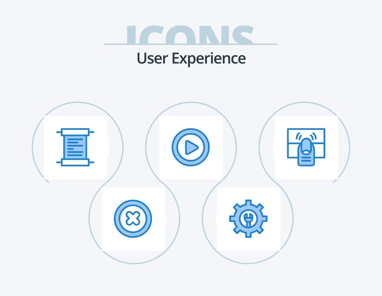 usuario experiencia azul icono paquete 5 5 icono diseño. . uno. guion. mano. hacer clic vector
