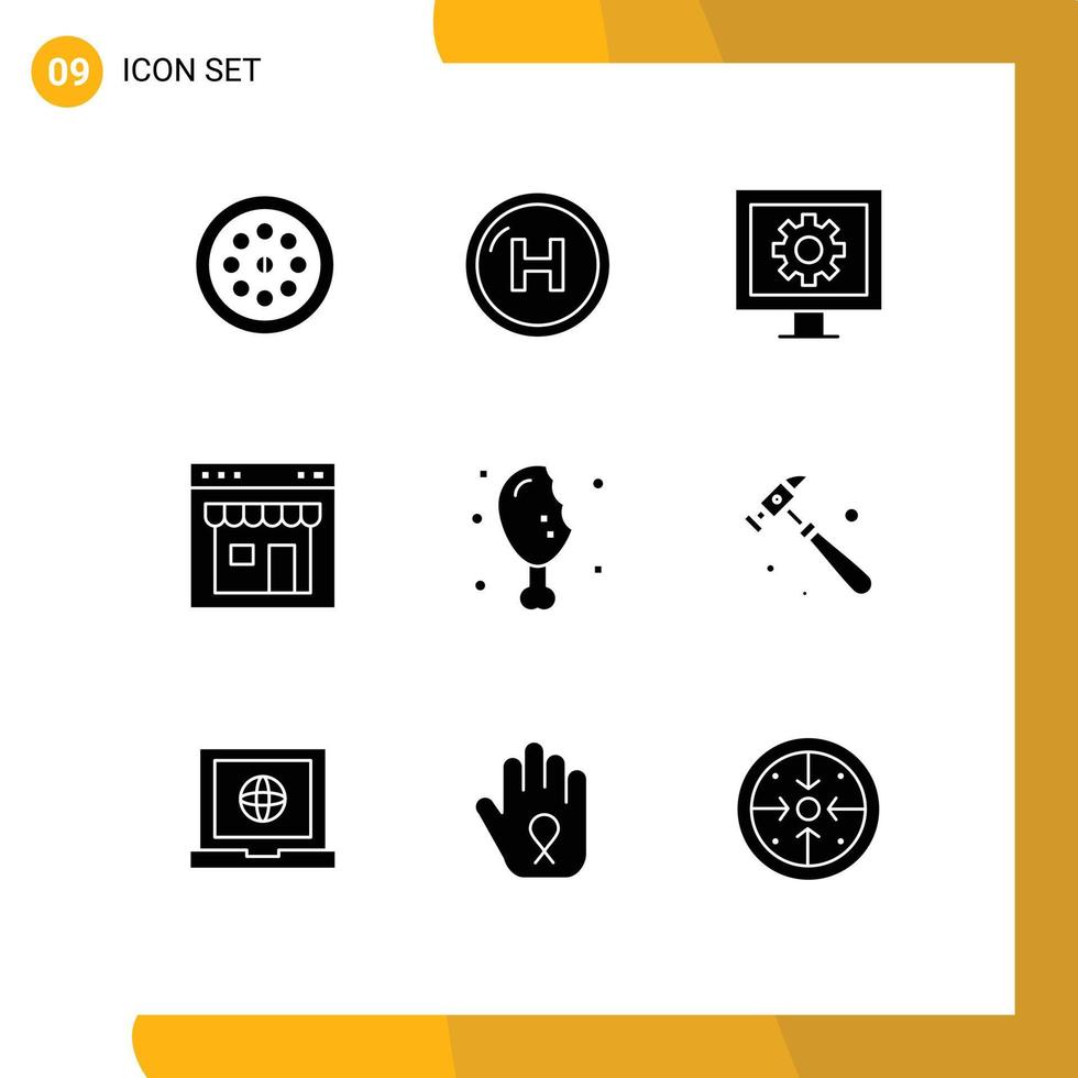 9 Creative Icons Modern Signs and Symbols of shop online line interface watch Editable Vector Design Elements