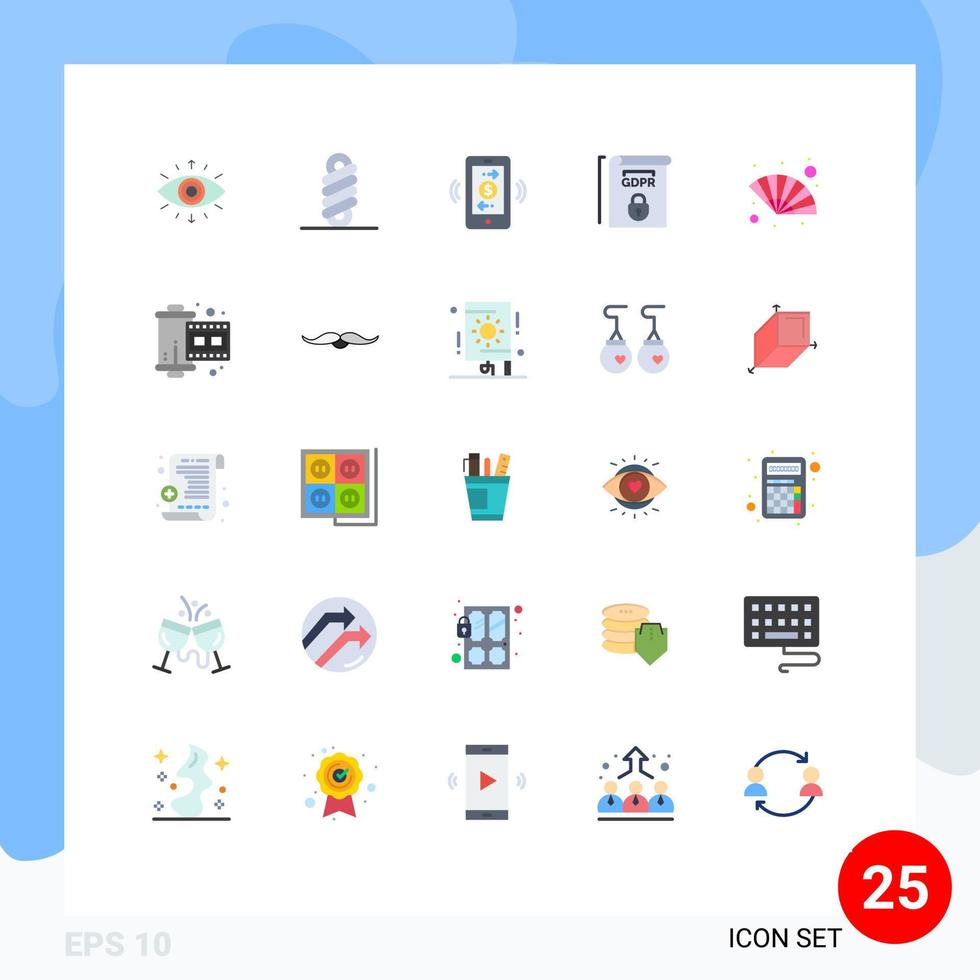 25 Creative Icons Modern Signs and Symbols of gras fan mobile dollar terms law Editable Vector Design Elements