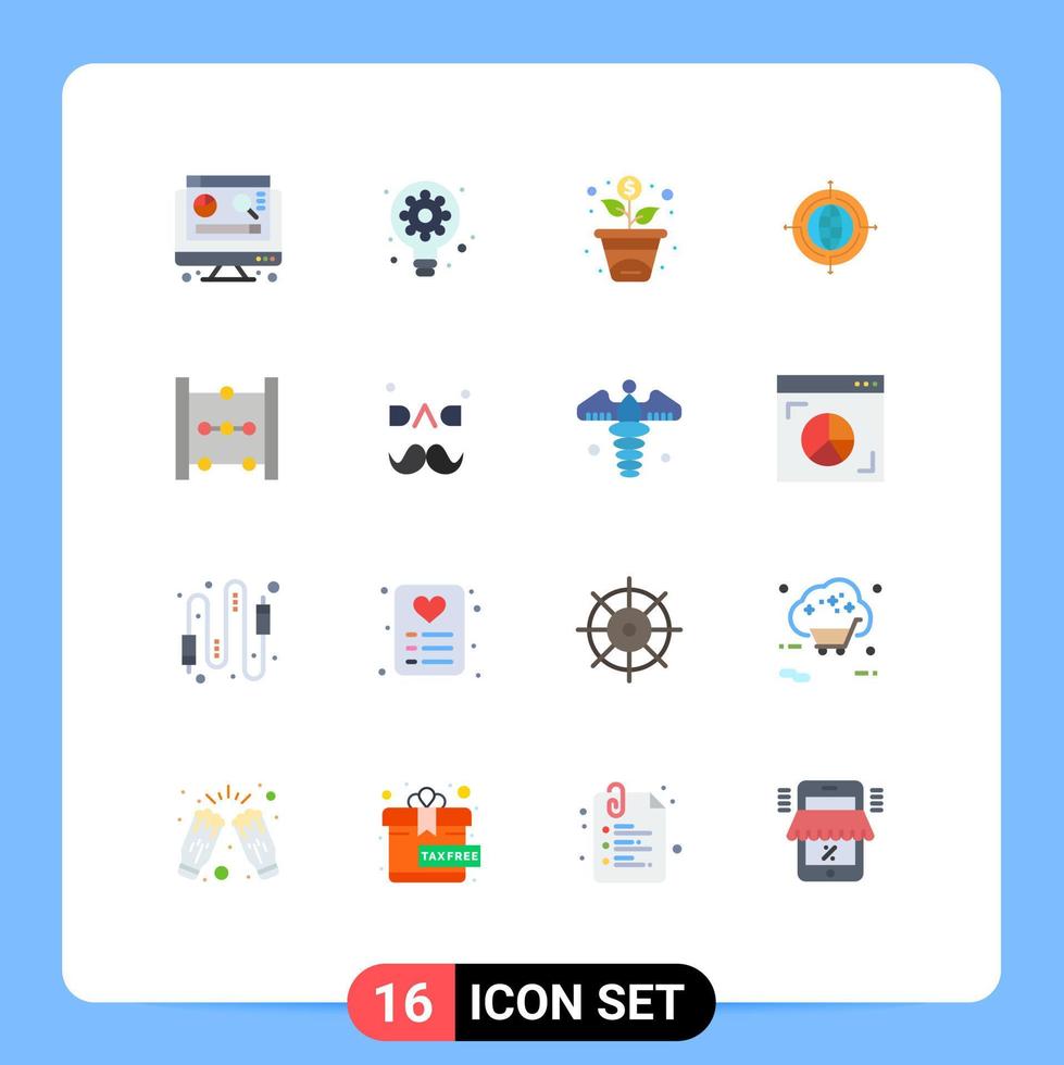 Stock Vector Icon Pack of 16 Line Signs and Symbols for dad education growth abacus target Editable Pack of Creative Vector Design Elements
