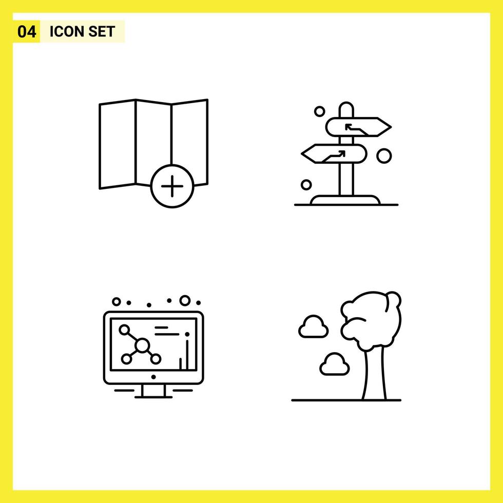 Modern Set of 4 Filledline Flat Colors and symbols such as location dna board checkmark molecule Editable Vector Design Elements