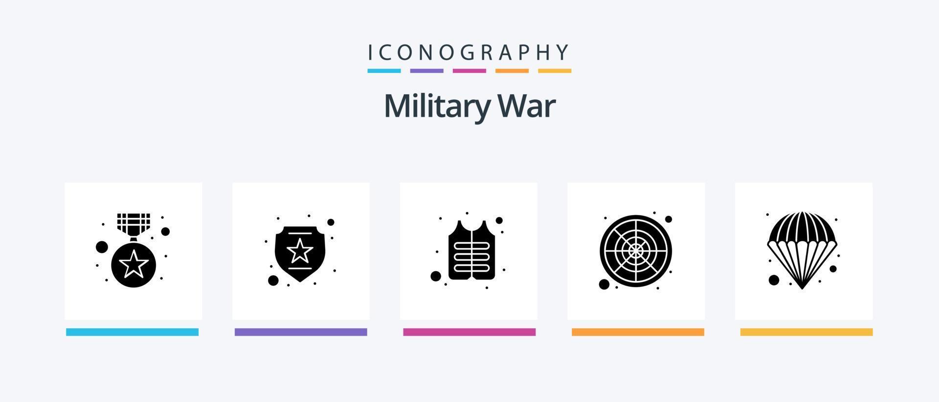 Military War Glyph 5 Icon Pack Including bomb. war. jacket. solider. military. Creative Icons Design vector