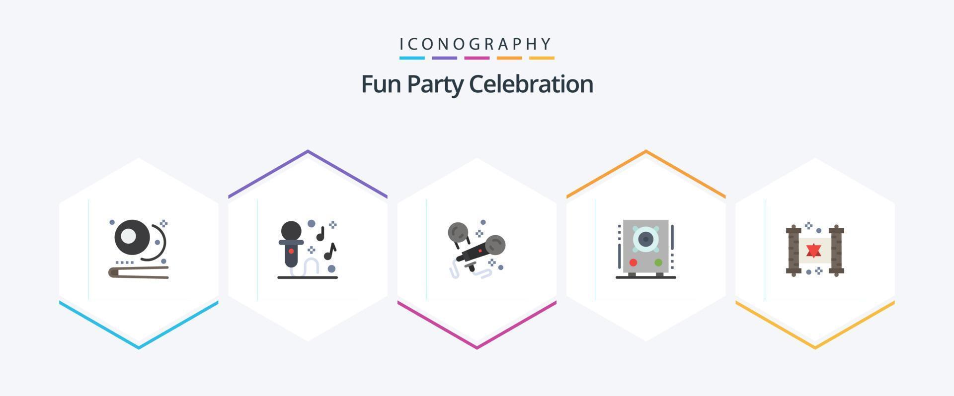 Party 25 Flat icon pack including jewish. speaker. karaoke. party. audio vector