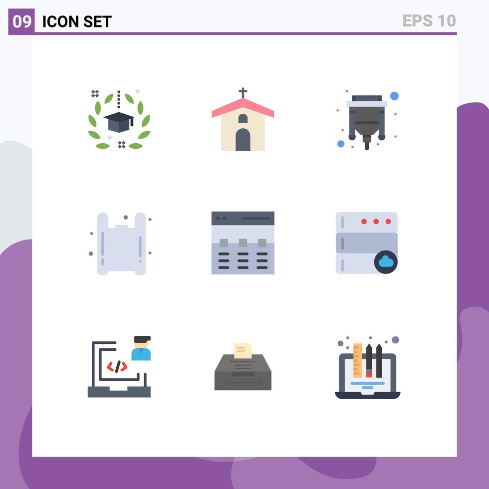 Pack of 9 Modern Flat Colors Signs and Symbols for Web Print Media such as pollution gas cross bag usb Editable Vector Design Elements