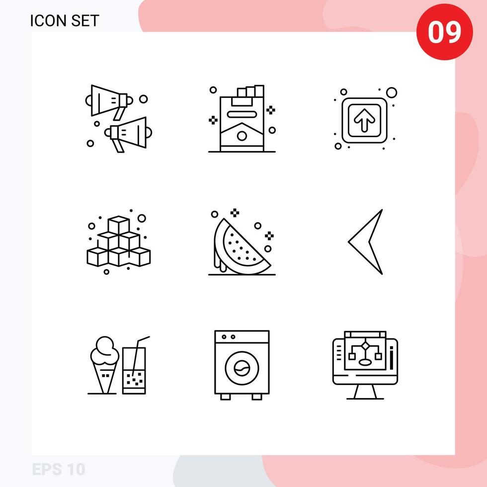 9 Creative Icons Modern Signs and Symbols of fruit play forward game box Editable Vector Design Elements