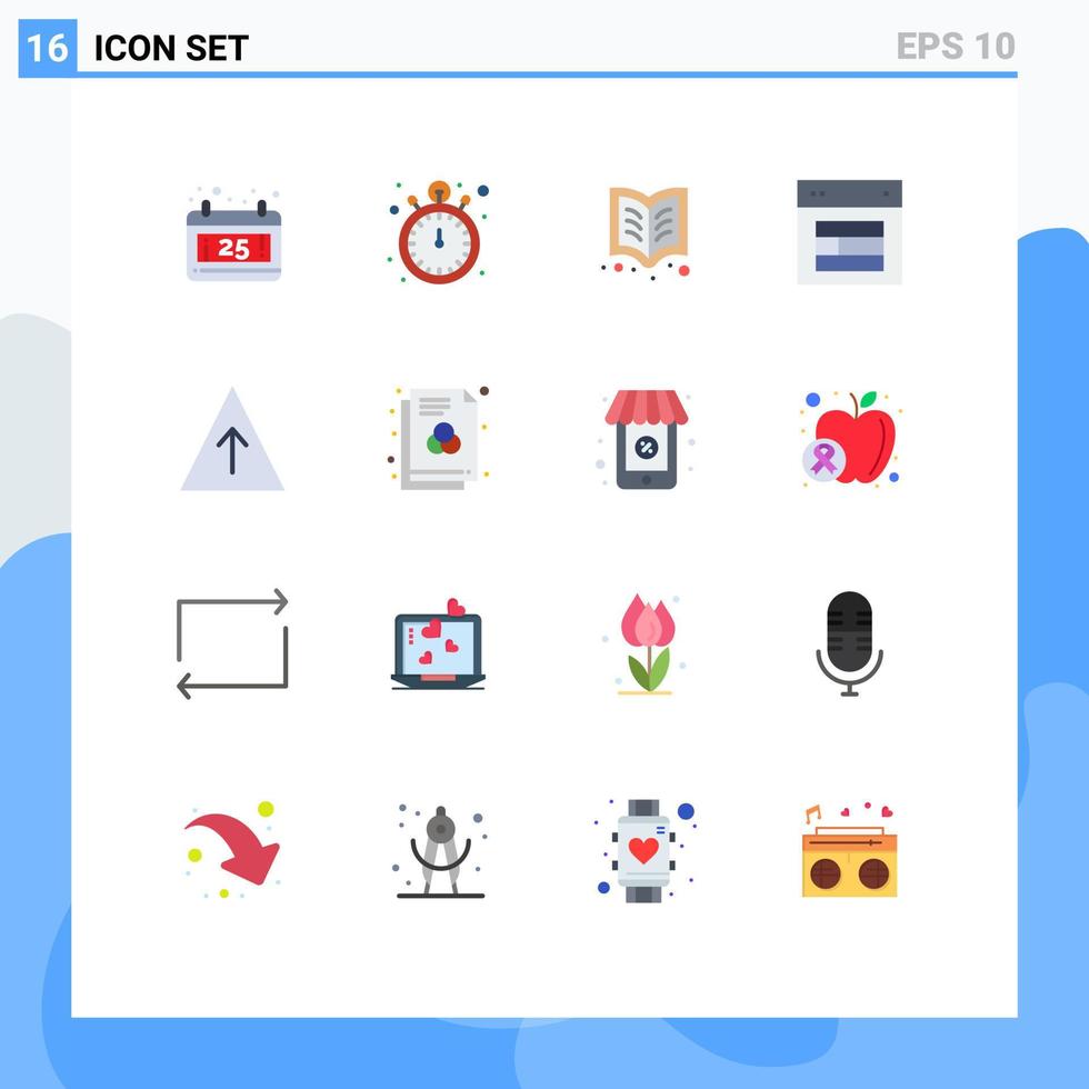 Universal Icon Symbols Group of 16 Modern Flat Colors of growth website book web layout Editable Pack of Creative Vector Design Elements