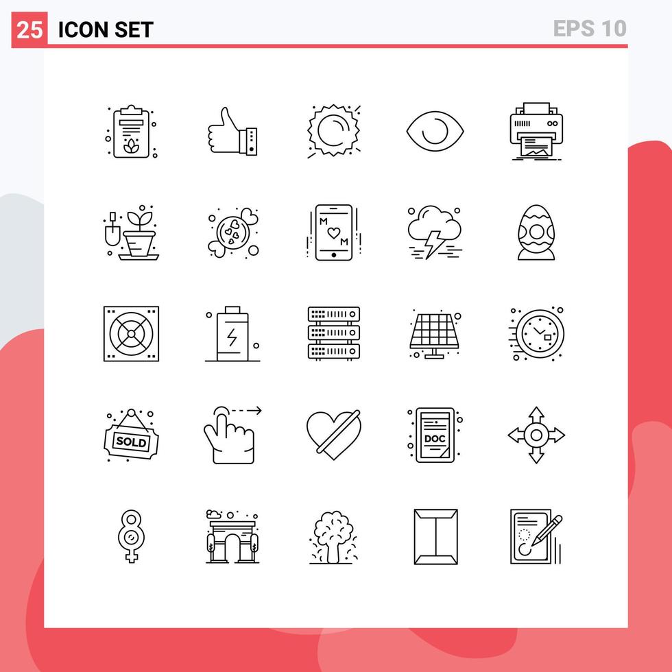 25 Creative Icons Modern Signs and Symbols of vision face up eye sunny Editable Vector Design Elements