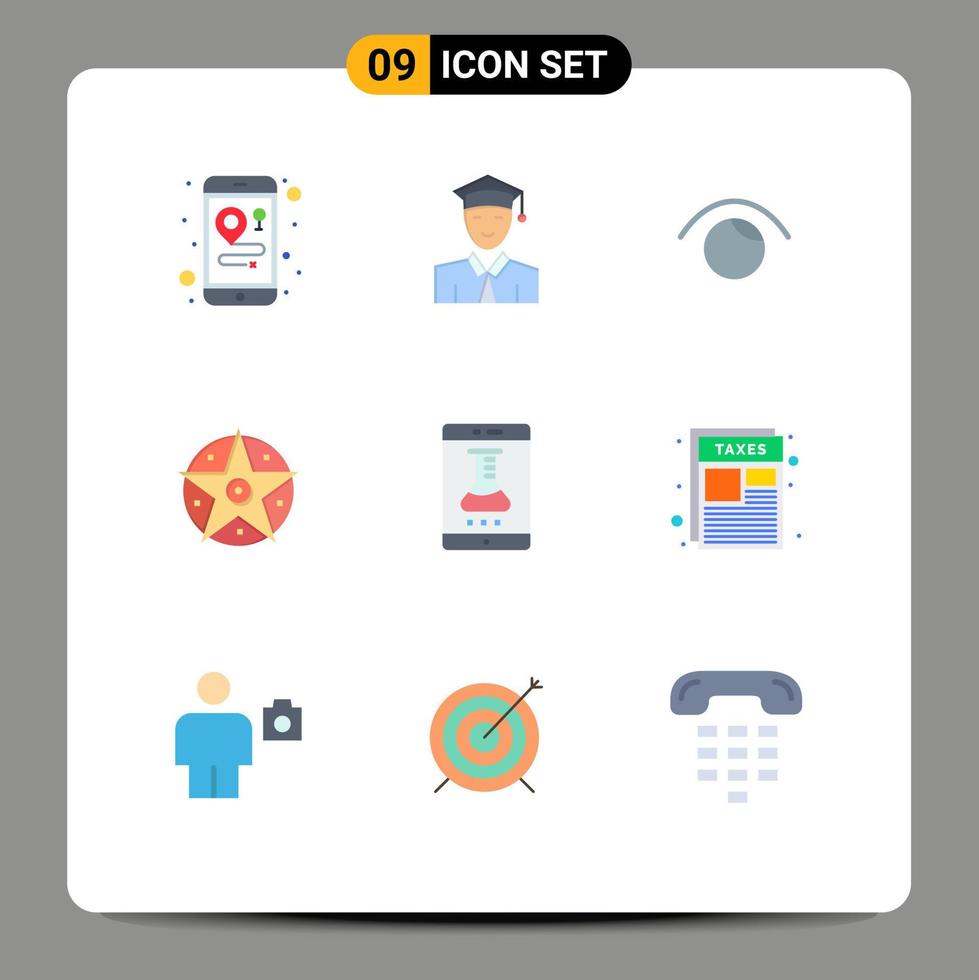 9 Creative Icons Modern Signs and Symbols of online laboratory lab app view star satanic Editable Vector Design Elements