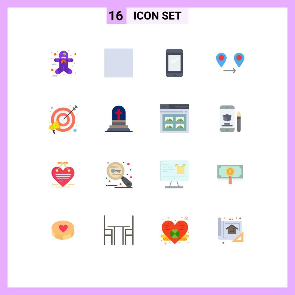 dieciséis creativo íconos moderno señales y símbolos de tumba márketing iphone atención objetivo editable paquete de creativo vector diseño elementos