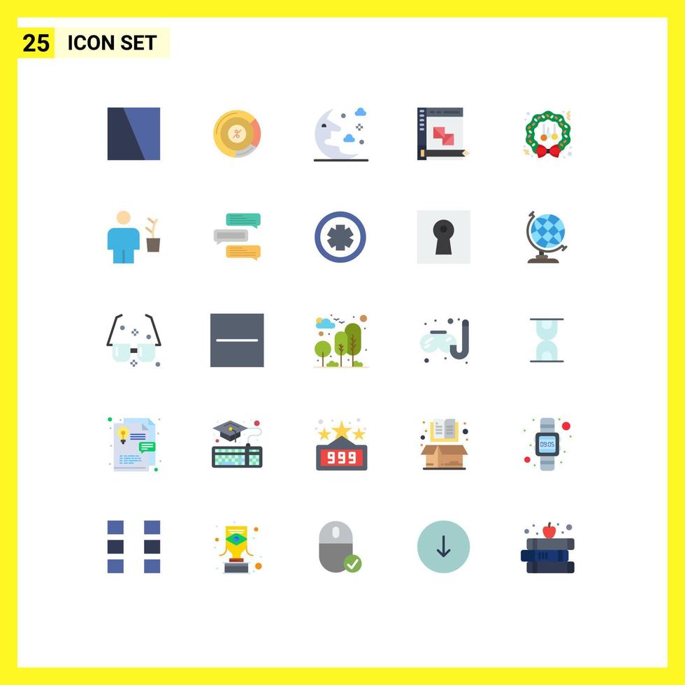 25 Creative Icons Modern Signs and Symbols of christmas panel cloud development coding Editable Vector Design Elements