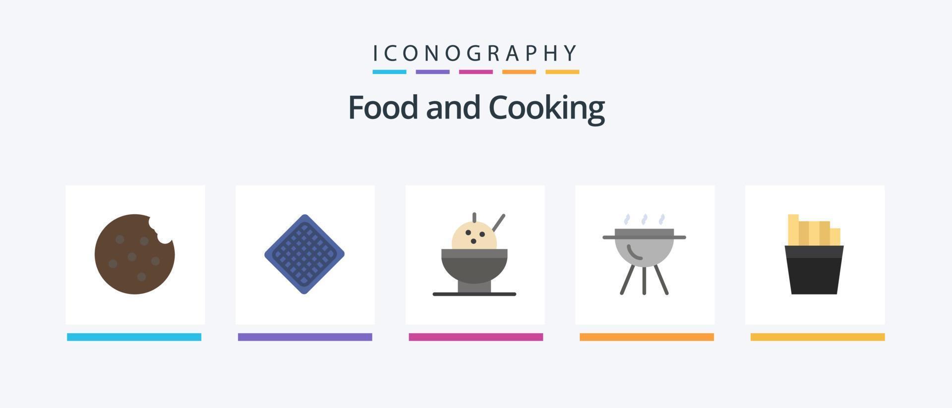 Food Flat 5 Icon Pack Including . barbecue. fries. Creative Icons Design vector