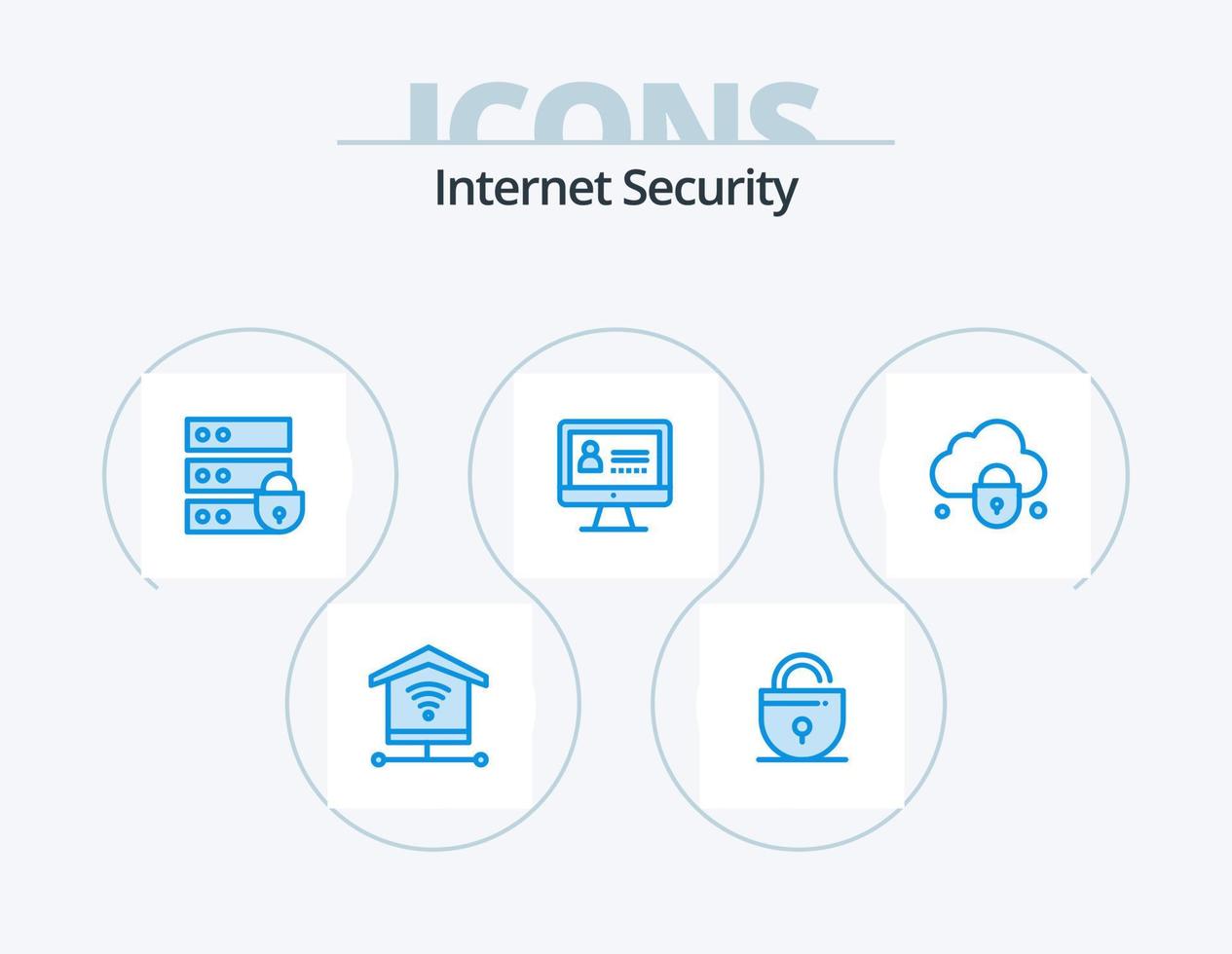 Internet Security Blue Icon Pack 5 Icon Design. security. cloud. electronic. internet. internet vector
