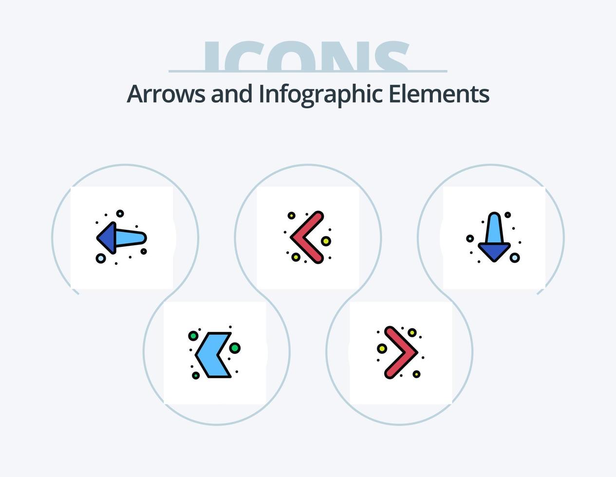 Arrow Line Filled Icon Pack 5 Icon Design. left. direction. arrow. up. arrow vector