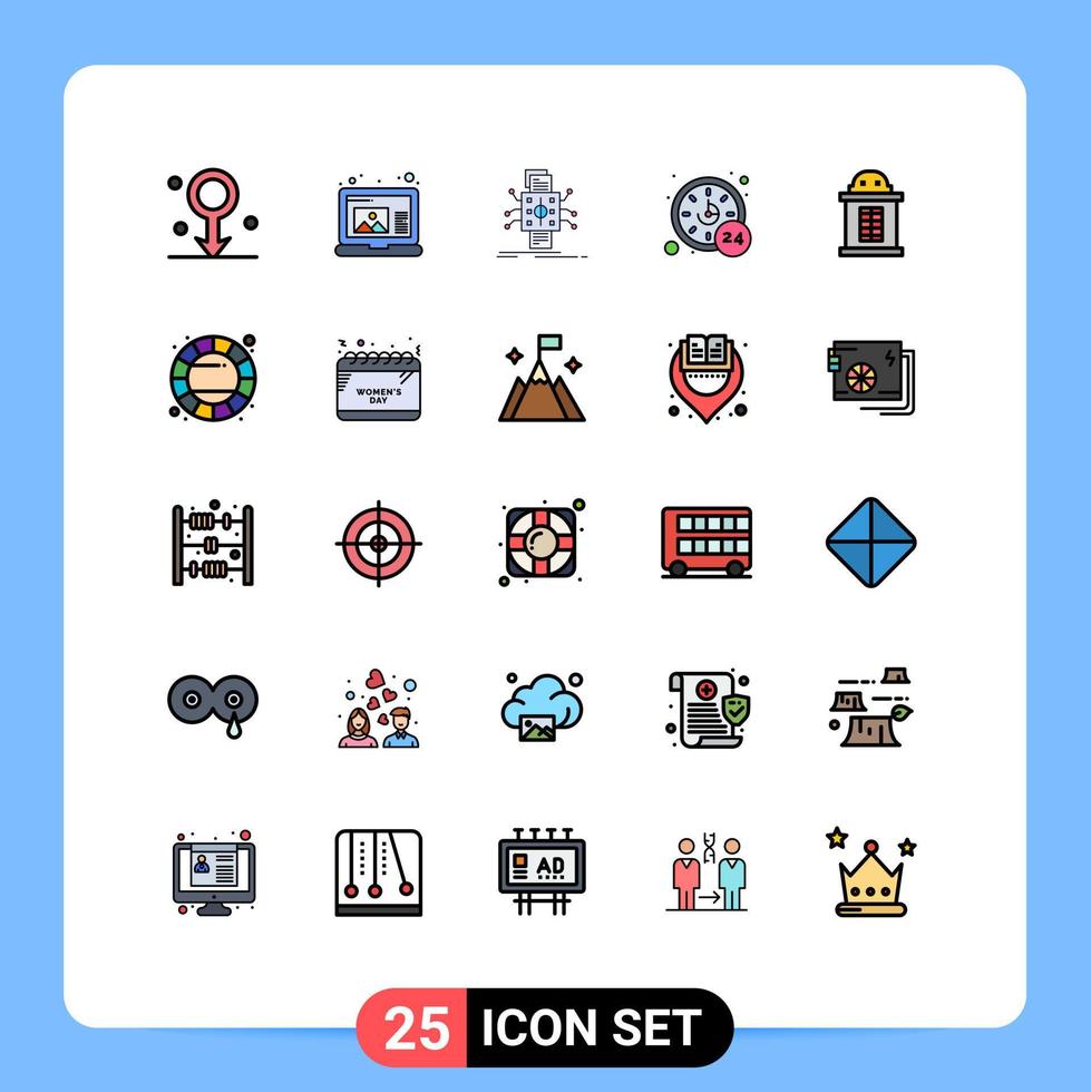 25 Creative Icons Modern Signs and Symbols of house time data service call Editable Vector Design Elements