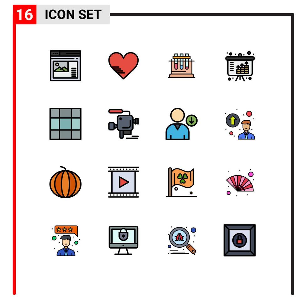 Stock Vector Icon Pack of 16 Line Signs and Symbols for grid income favorite growth science Editable Creative Vector Design Elements