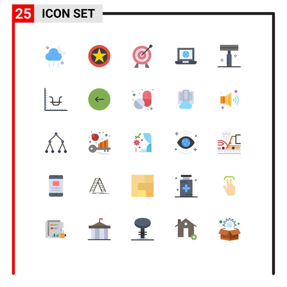 25 User Interface Flat Color Pack of modern Signs and Symbols of beauty globe rank world money Editable Vector Design Elements