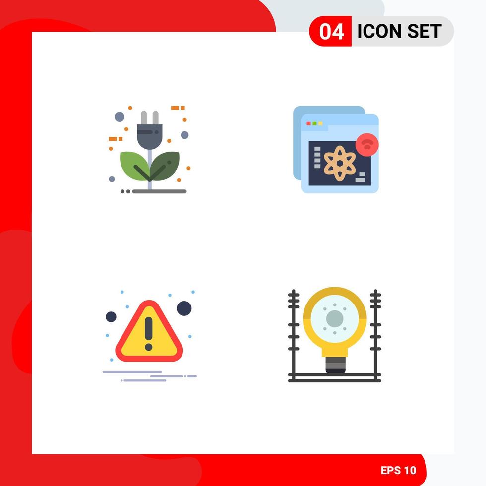 Stock Vector Icon Pack of 4 Line Signs and Symbols for auto education ecology e alert Editable Vector Design Elements