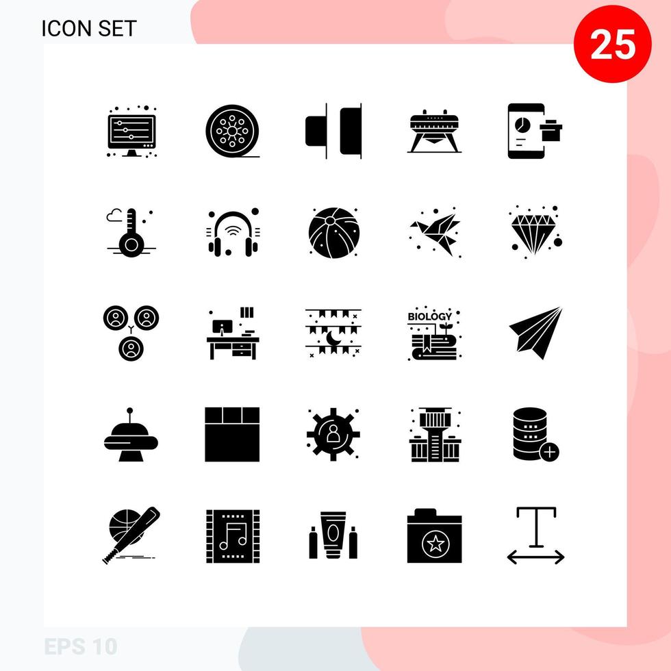 25 Creative Icons Modern Signs and Symbols of report business vintage reel horse gymnastic Editable Vector Design Elements