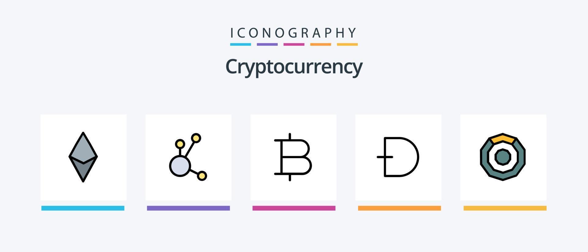 Cryptocurrency Line Filled 5 Icon Pack Including ethereum . crypto currency. coin . crypto . iota. Creative Icons Design vector