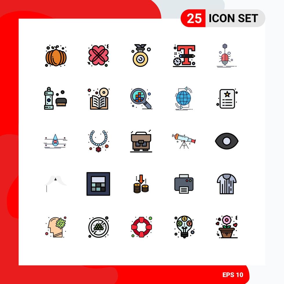 25 Creative Icons Modern Signs and Symbols of insect design medal sketch design Editable Vector Design Elements
