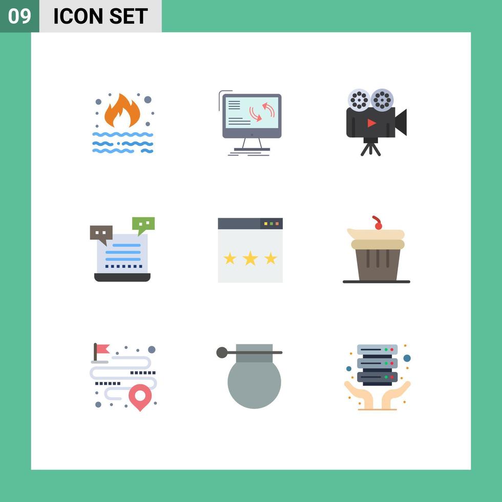 Modern Set of 9 Flat Colors and symbols such as shopping cart data ai projector Editable Vector Design Elements