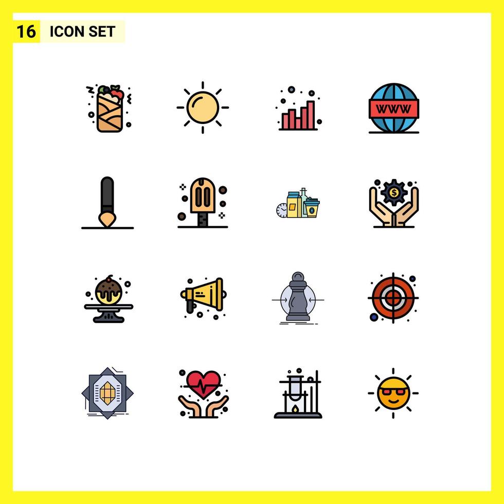 universal icono símbolos grupo de dieciséis moderno plano color lleno líneas de dibujar web gráfico seo medios de comunicación editable creativo vector diseño elementos