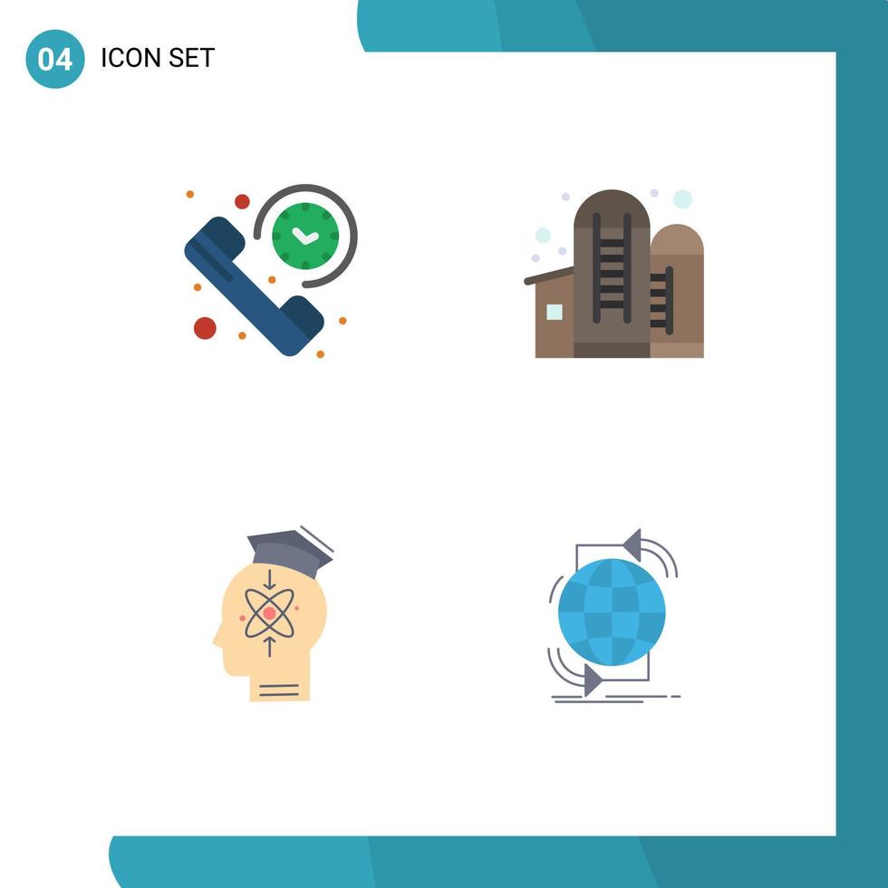 4 Universal Flat Icons Set for Web and Mobile Applications call capability summary container human Editable Vector Design Elements