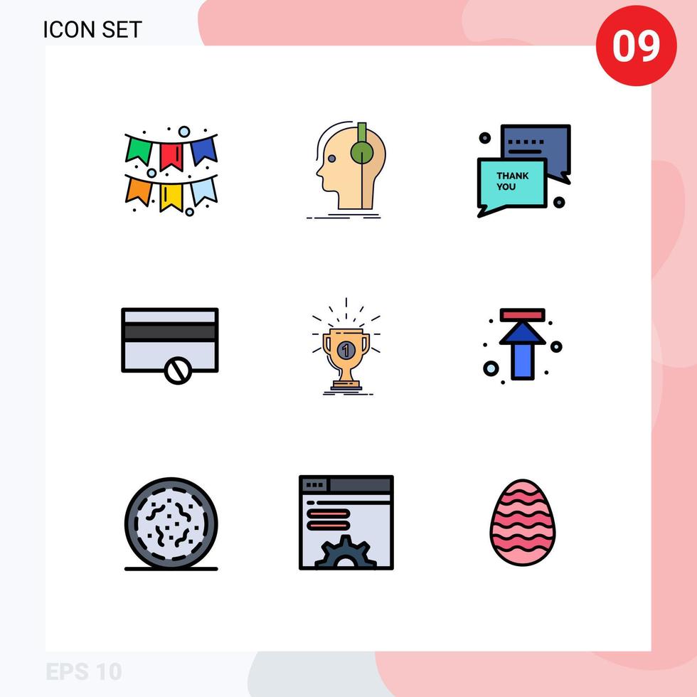 Set of 9 Modern UI Icons Symbols Signs for cup payments sound money sms Editable Vector Design Elements