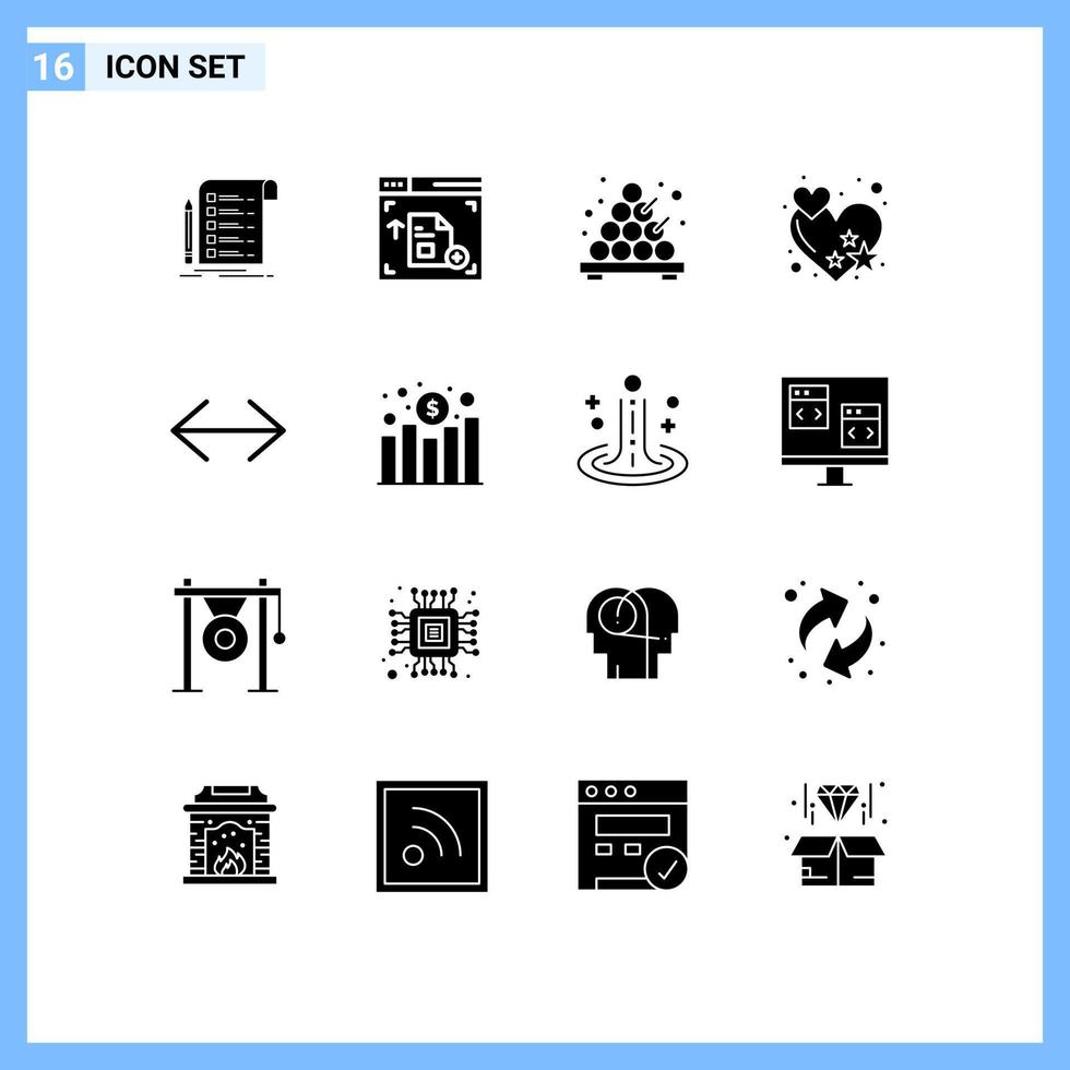 Stock Vector Icon Pack of 16 Line Signs and Symbols for right left food arrow rate Editable Vector Design Elements