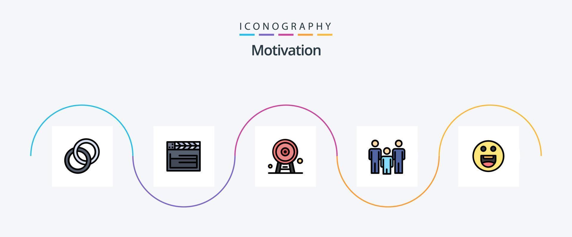 Motivation Line Filled Flat 5 Icon Pack Including health. couple. architecture. family. london eye vector