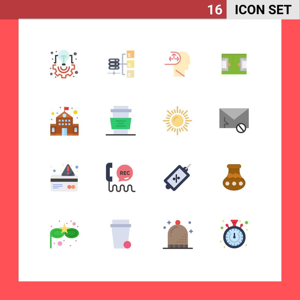 Set of 16 Modern UI Icons Symbols Signs for building sports social field human Editable Pack of Creative Vector Design Elements
