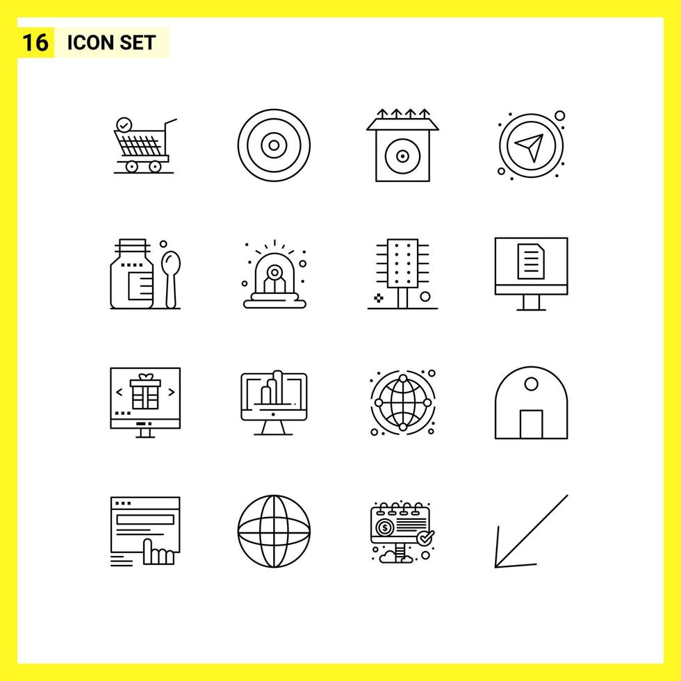 16 Creative Icons Modern Signs and Symbols of medical healthcare cd navigational directional Editable Vector Design Elements
