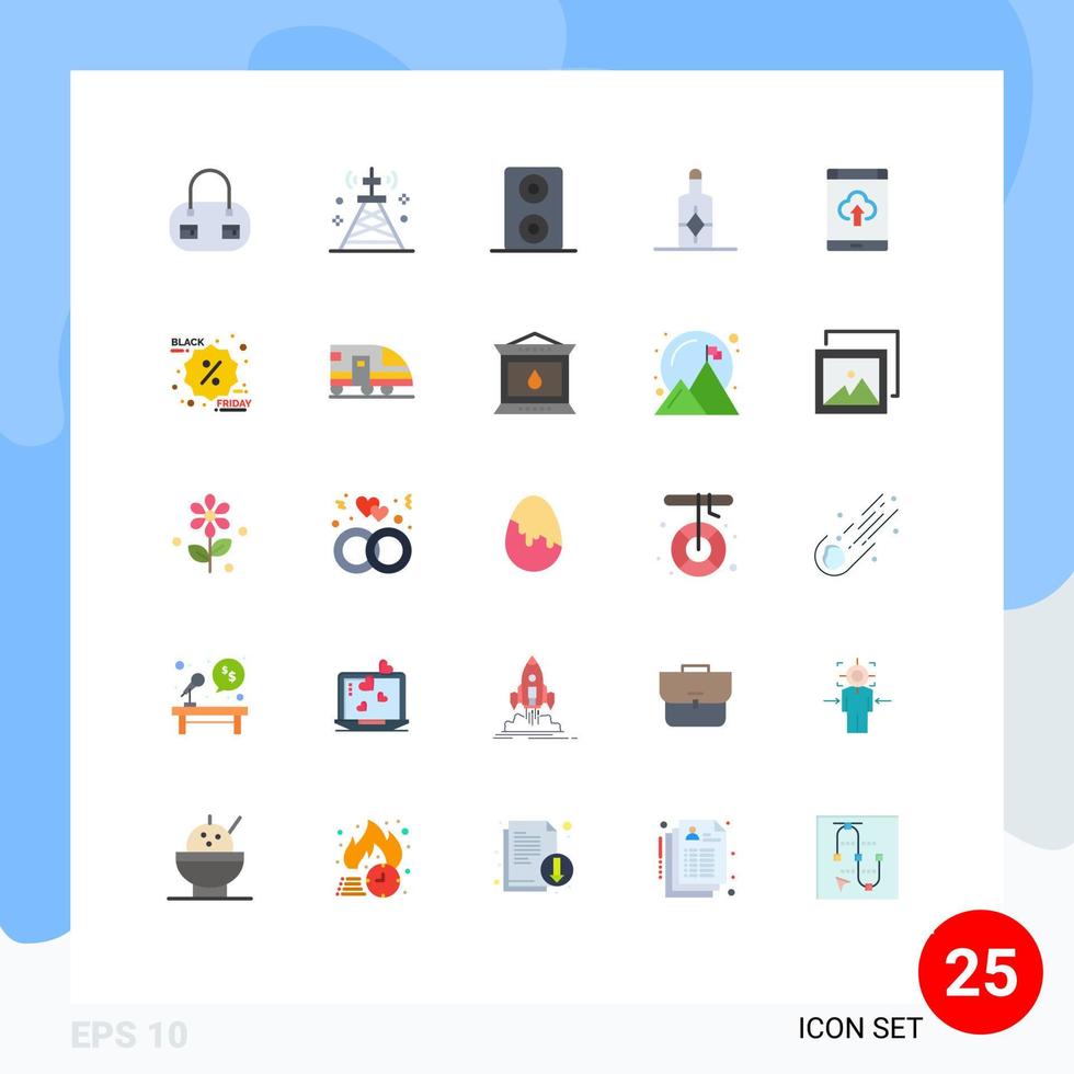 25 Creative Icons Modern Signs and Symbols of discount upload beach storage cloud Editable Vector Design Elements