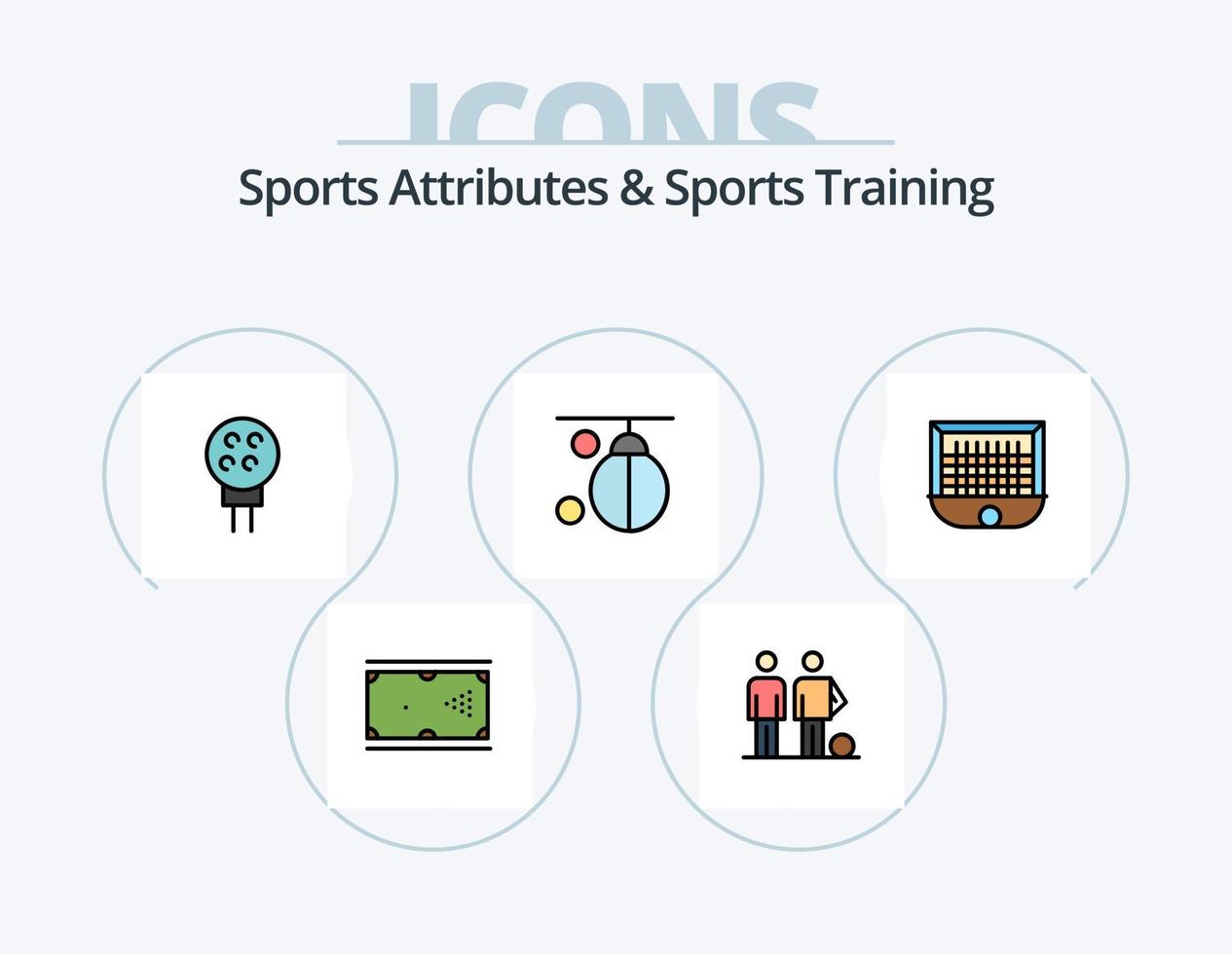 Deportes atributos y Deportes formación línea lleno icono paquete 5 5 icono diseño. pesa. capacitación. deporte. remo. deporte vector