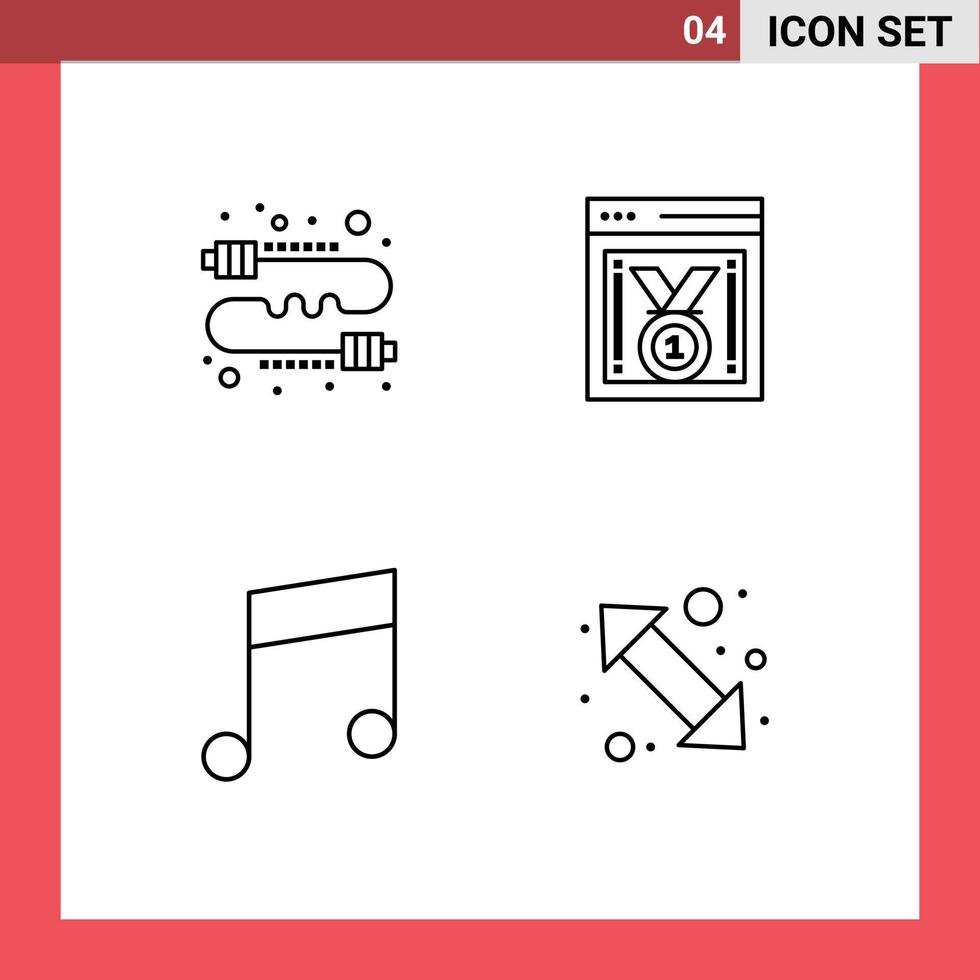 Stock Vector Icon Pack of 4 Line Signs and Symbols for buzz key gossip web performance note Editable Vector Design Elements