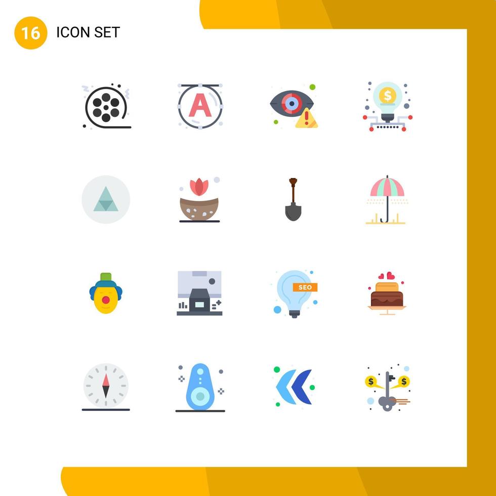 Modern Set of 16 Flat Colors Pictograph of magic startup crime investment internet Editable Pack of Creative Vector Design Elements