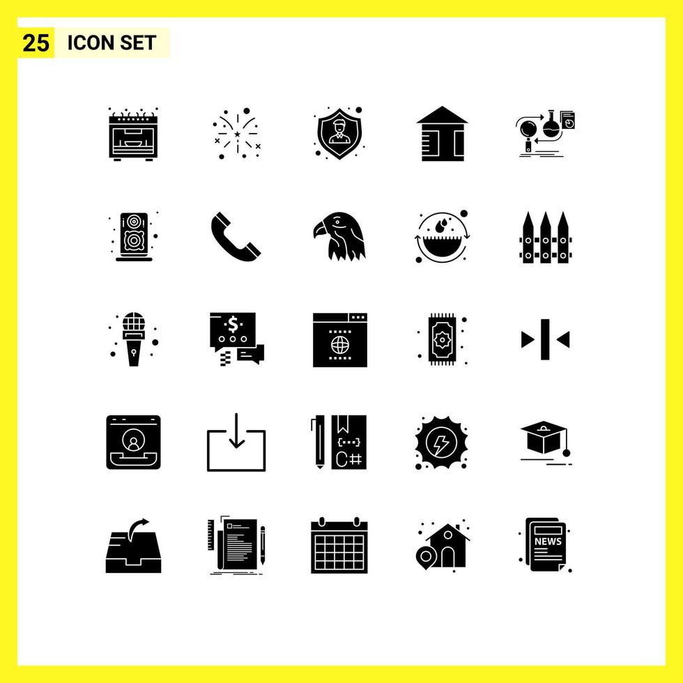 Set of 25 Modern UI Icons Symbols Signs for development business protection analysis board Editable Vector Design Elements