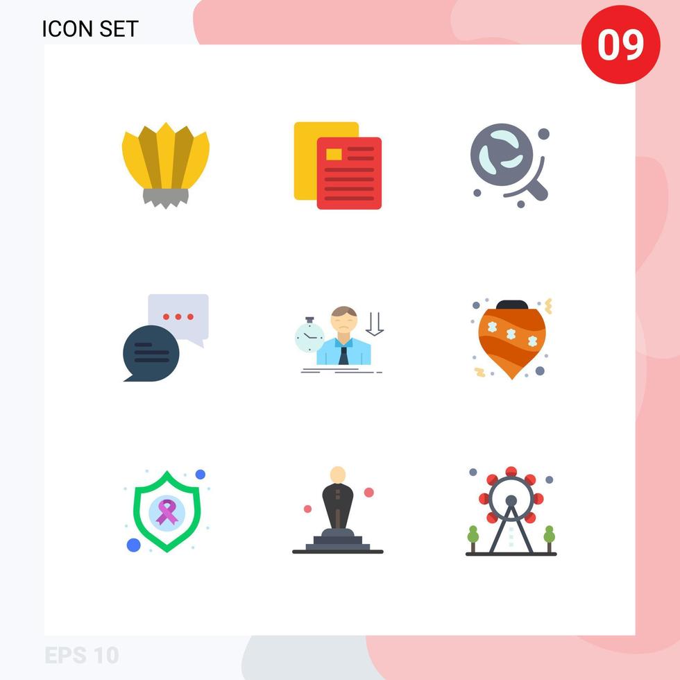 9 Creative Icons Modern Signs and Symbols of fail mail school chatting science Editable Vector Design Elements