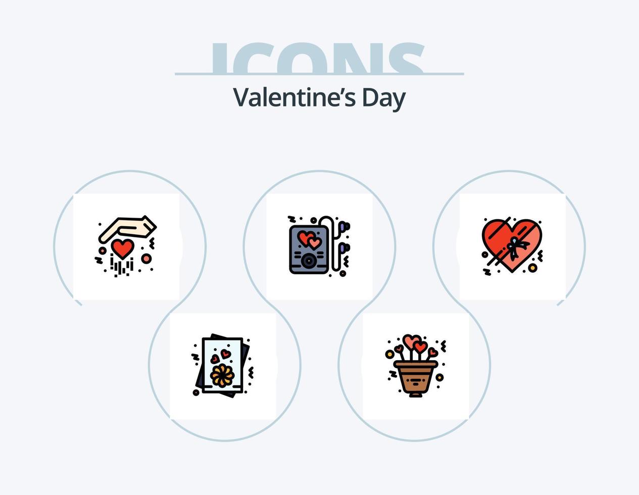 Valentines Day Line Filled Icon Pack 5 Icon Design. love. medicine. lifestyle. love. dose vector