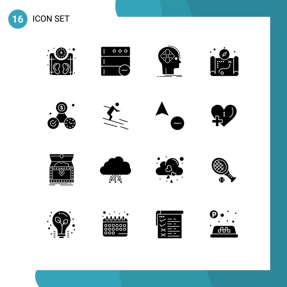 16 Creative Icons Modern Signs and Symbols of time clock cyber camping map Editable Vector Design Elements