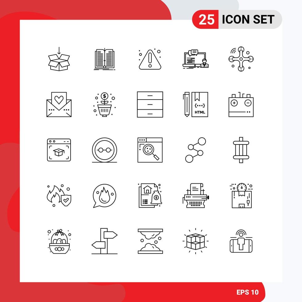 25 Thematic Vector Lines and Editable Symbols of connections chat error computer course Editable Vector Design Elements