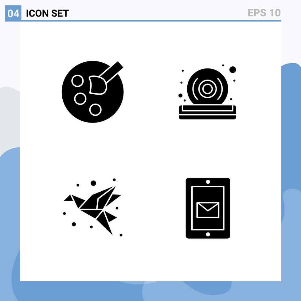 Set of Commercial Solid Glyphs pack for drawing folded disc player paper Editable Vector Design Elements