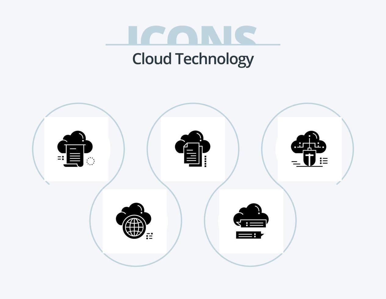 Cloud Technology Glyph Icon Pack 5 Icon Design. copy. data. cloud. computing. document vector