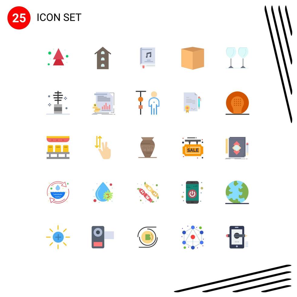 valores vector icono paquete de 25 línea señales y símbolos para mi comercio Tienda caja música editable vector diseño elementos