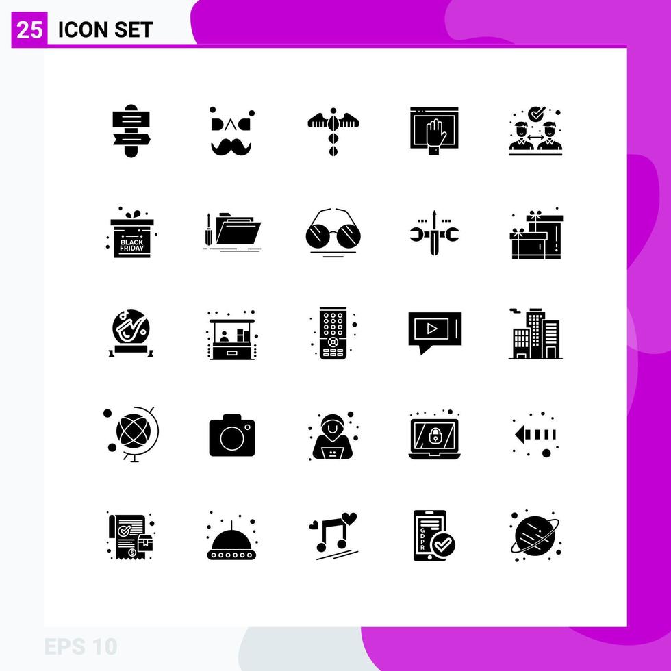 Stock Vector Icon Pack of 25 Line Signs and Symbols for agreement internet symbol free access Editable Vector Design Elements