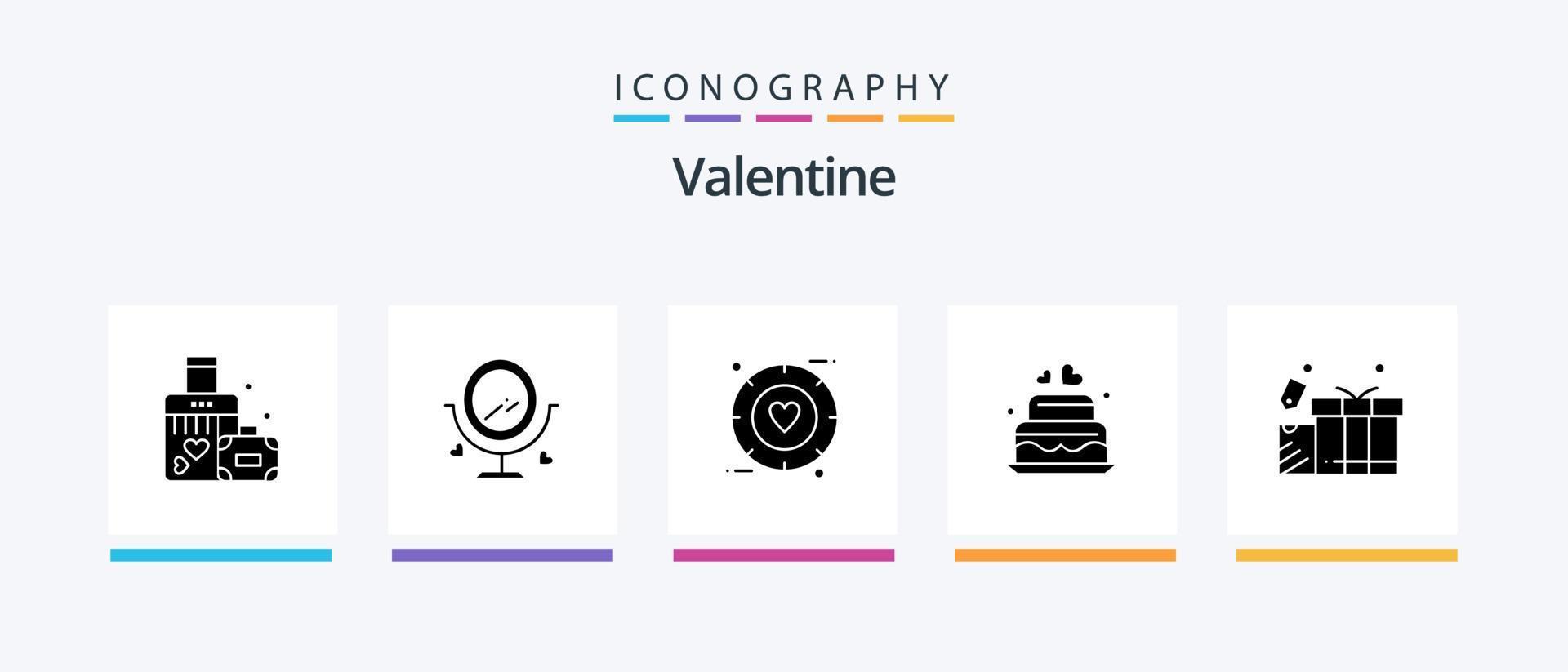 Valentine Glyph 5 Icon Pack Including signal. love. merroir. day. valentine. Creative Icons Design vector