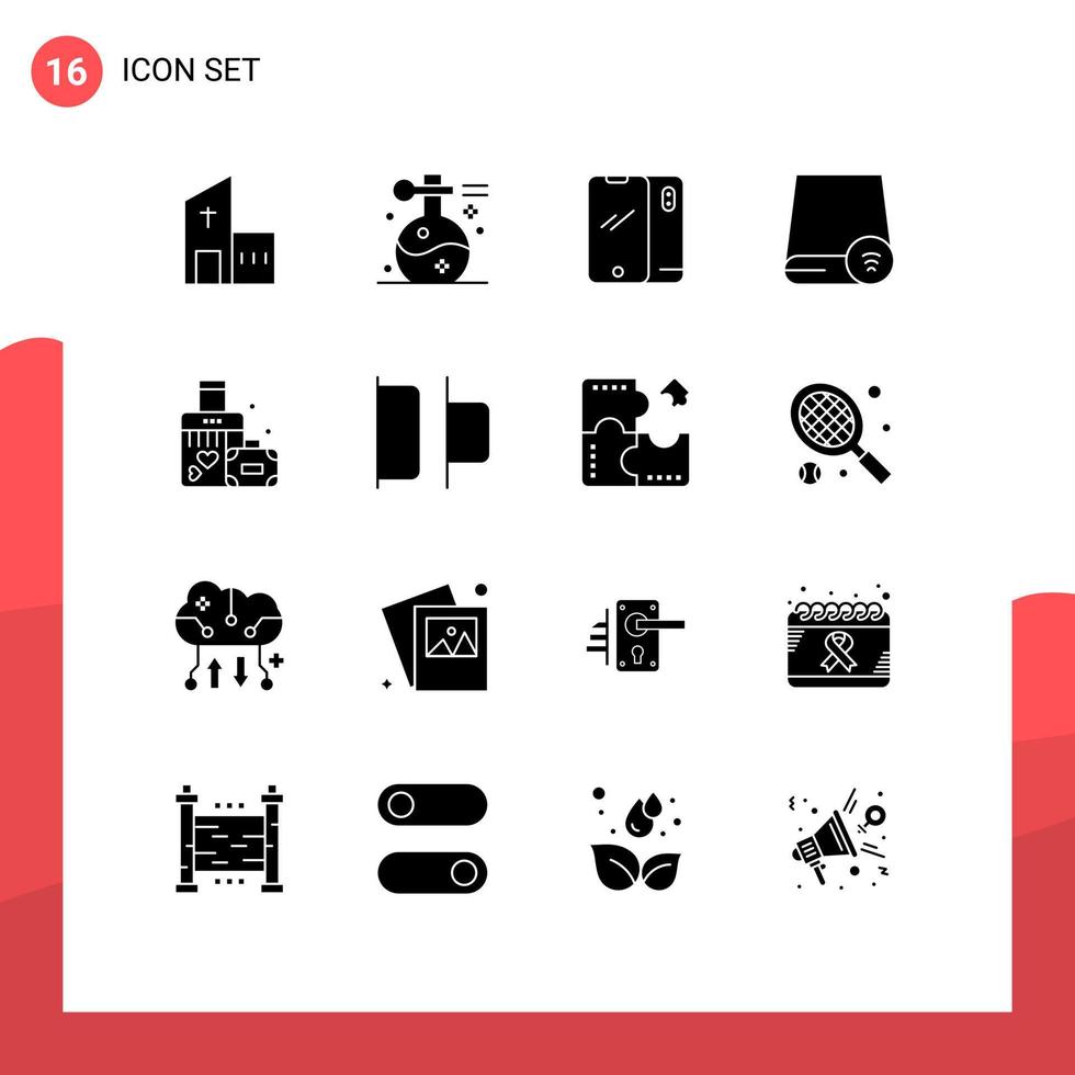 16 Solid Glyph concept for Websites Mobile and Apps drive computers spa iphone mobile Editable Vector Design Elements