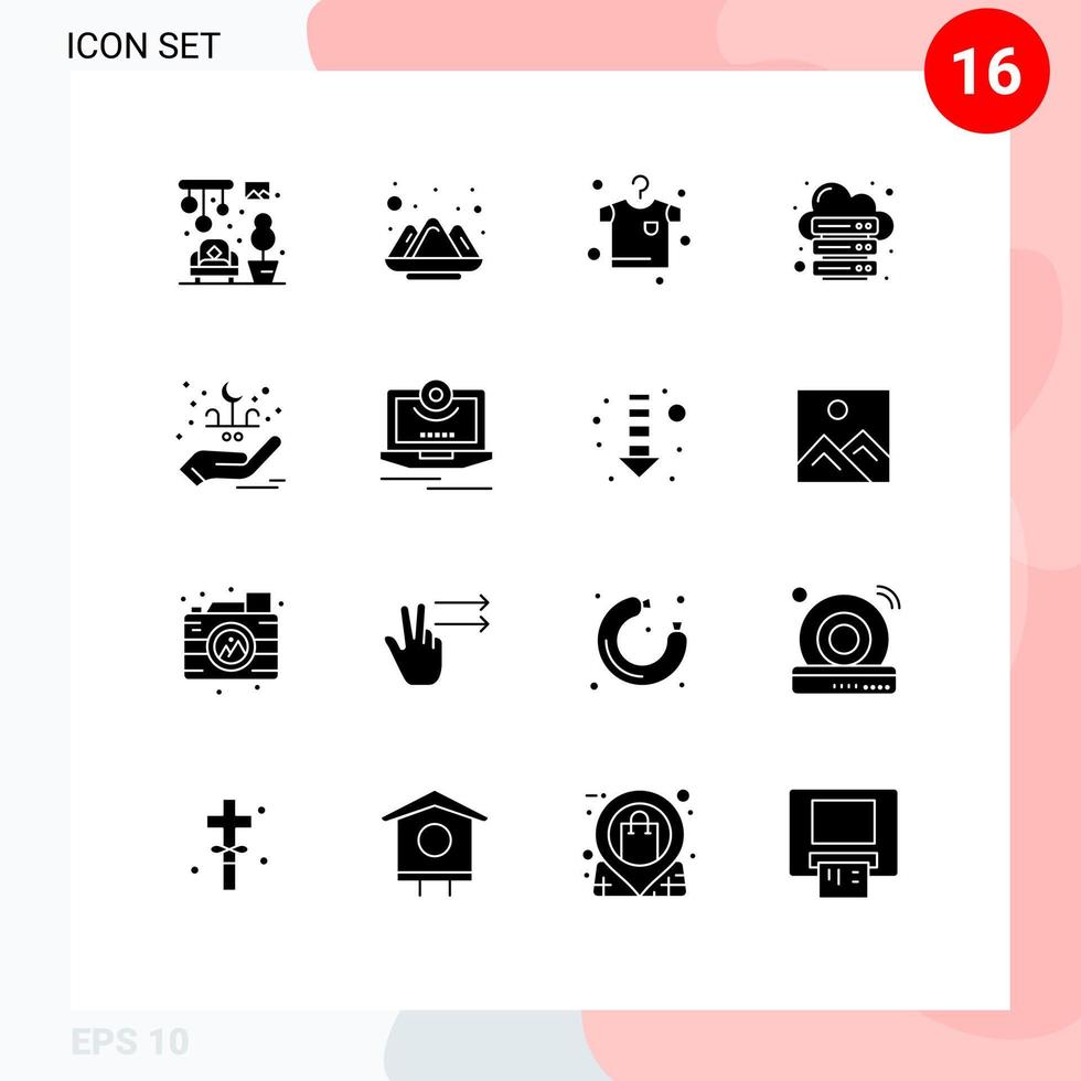 16 Creative Icons Modern Signs and Symbols of hand eid drying web internet Editable Vector Design Elements