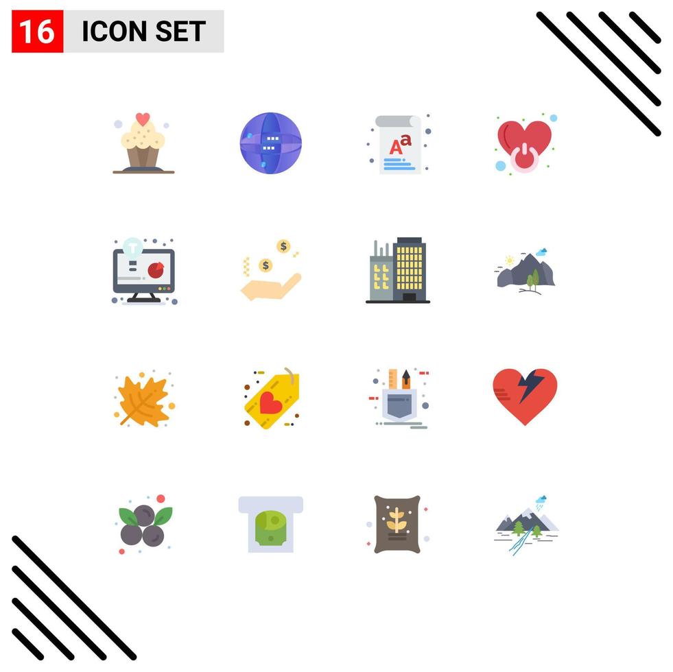 16 Creative Icons Modern Signs and Symbols of business idea love document sign on Editable Pack of Creative Vector Design Elements